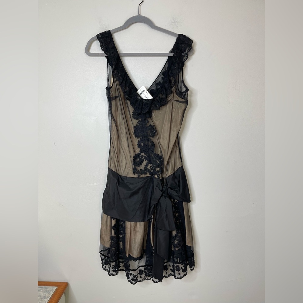 Plenty Tracy Reese NWT Silk Lace Embroidered Overlay Flapper Drop Waist Dress 10